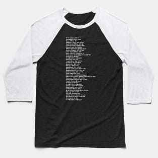 Endless Art Lyrics Design / Irish Music Gift Baseball T-Shirt